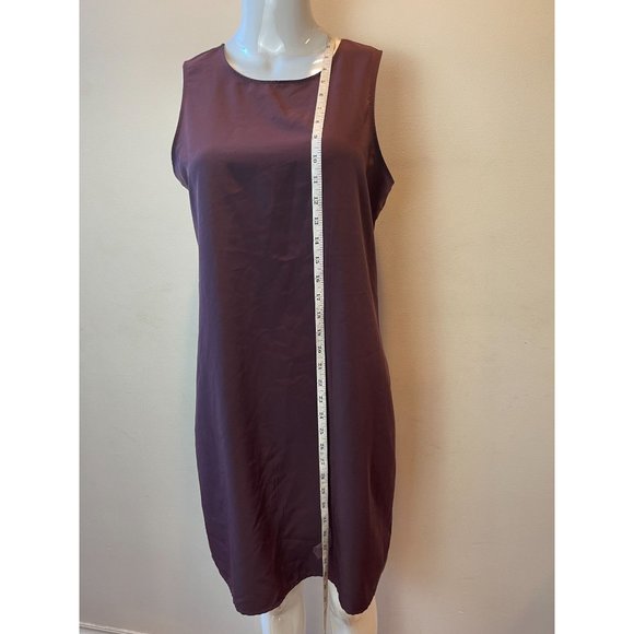 Gap Womens Shift Mini Dress Round Neck Back Zip Sleeveless Purple Size Medium - Picture 3 of 7